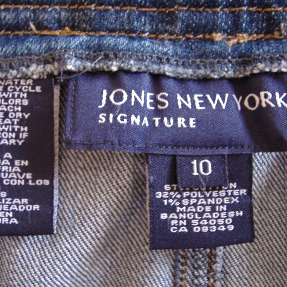 Jones New York Signature Jeans Mini Skirt Above Knee Indigo Blue Denim Size 10 - Picture 3 of 7
